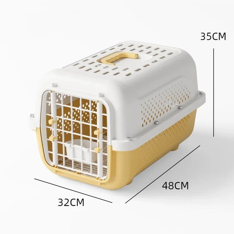 Cage de transport pour chat - Jaune