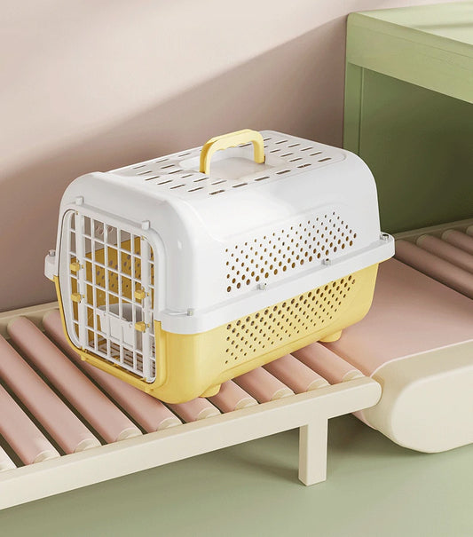 Cage de transport pour chat - Jaune