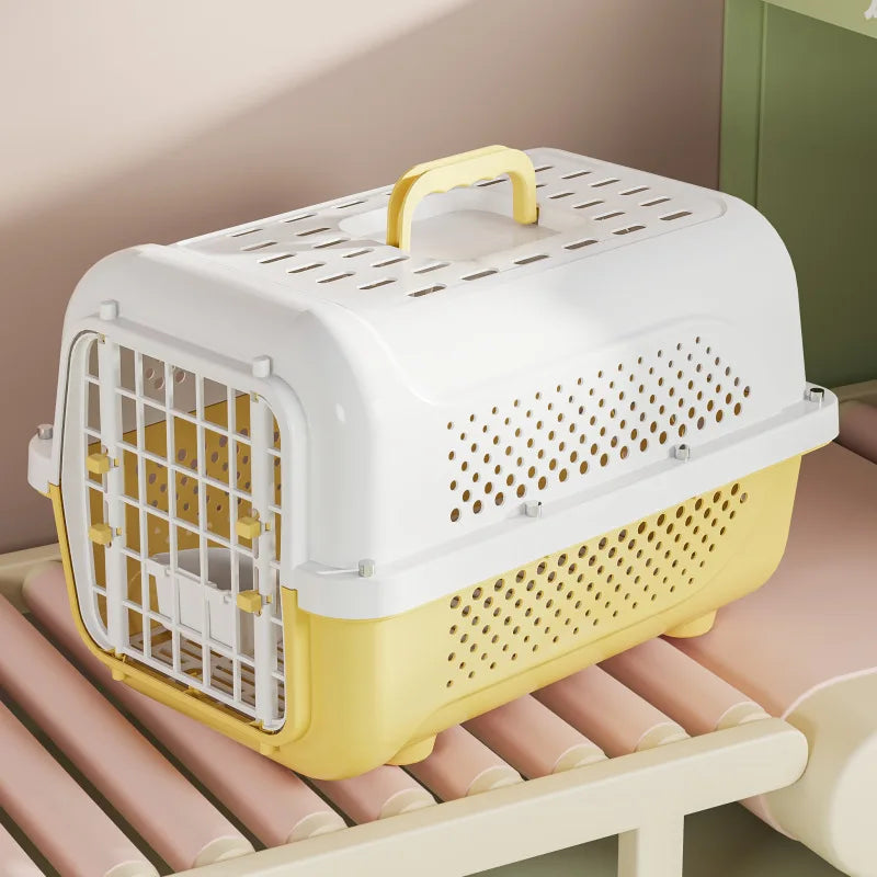 Cage de transport pour chat - Jaune