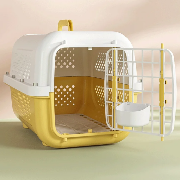 Cage de transport pour chat - Jaune