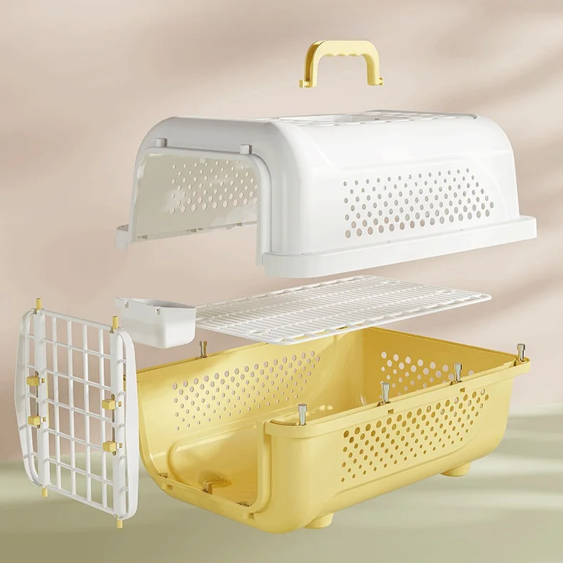 Cage de transport pour chat - Jaune